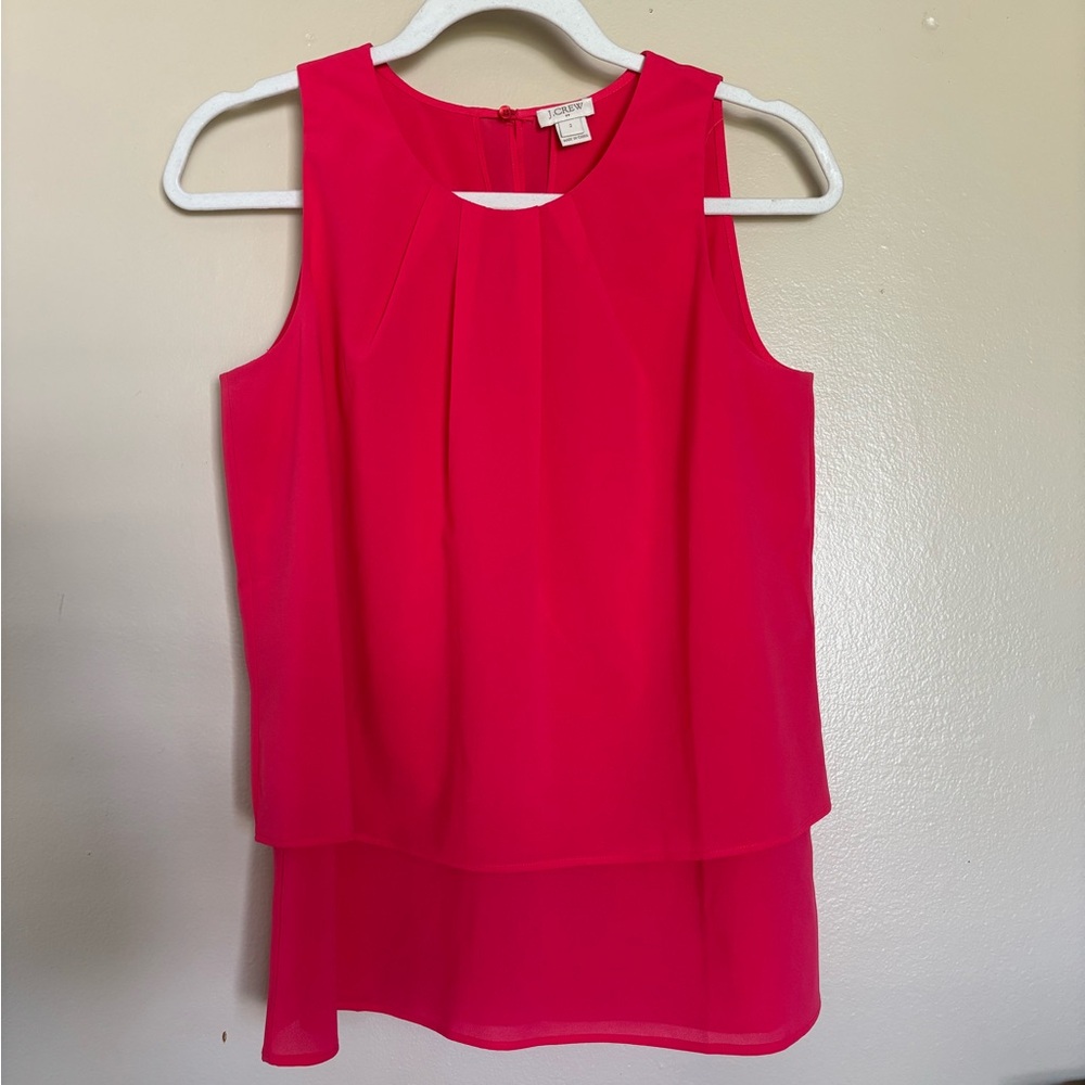 J. Crew Bold Pink Sleeveless Blouse